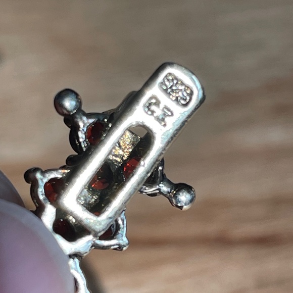 Garnet Ring & Bracelet Set - Vintage 1990's - Sterling Silver Washed Gold Sz 8 - Picture 9 of 12